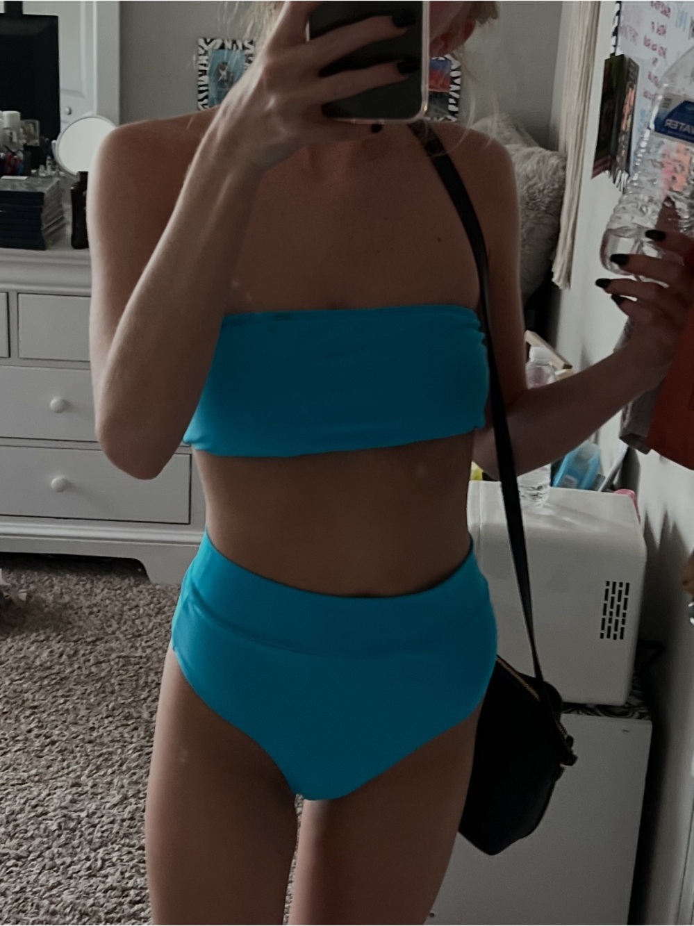 Women’s Bright Blue Bandeau High-Waist Bikini - Unbranded